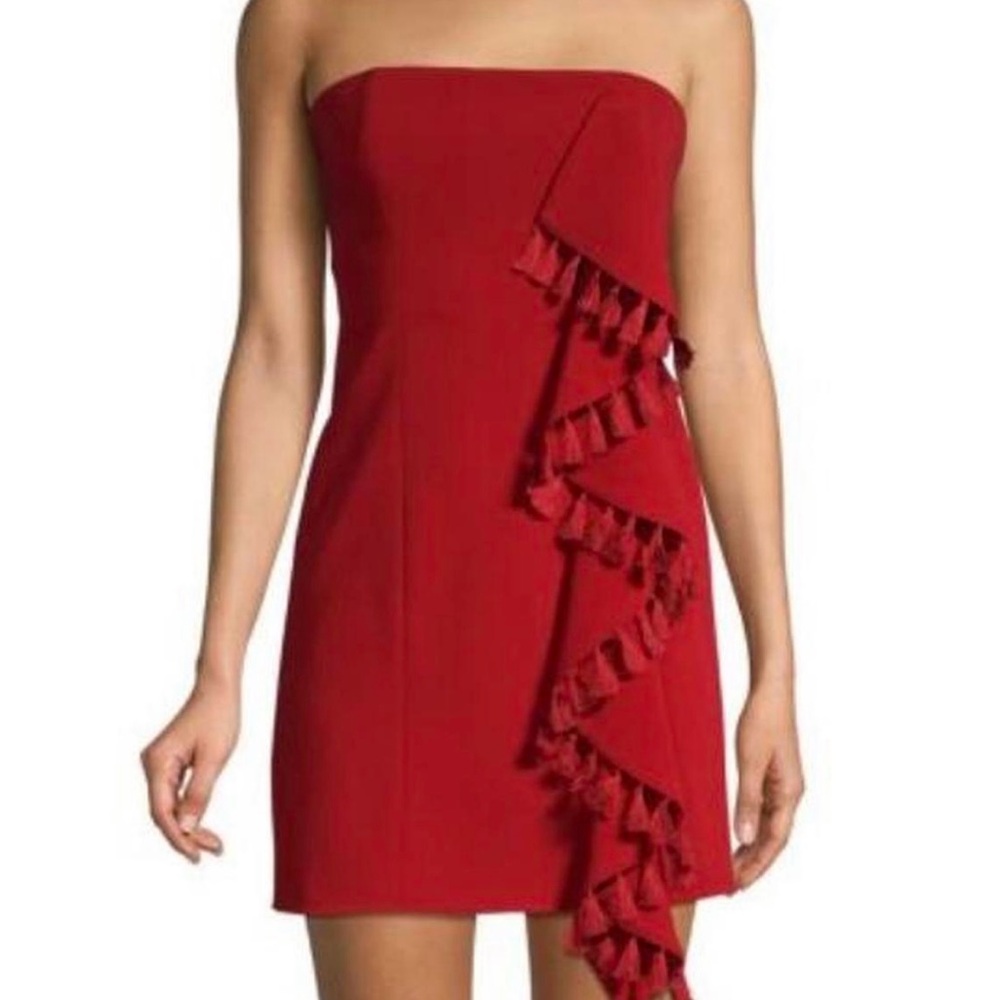 Elegant Red Strapless Dress